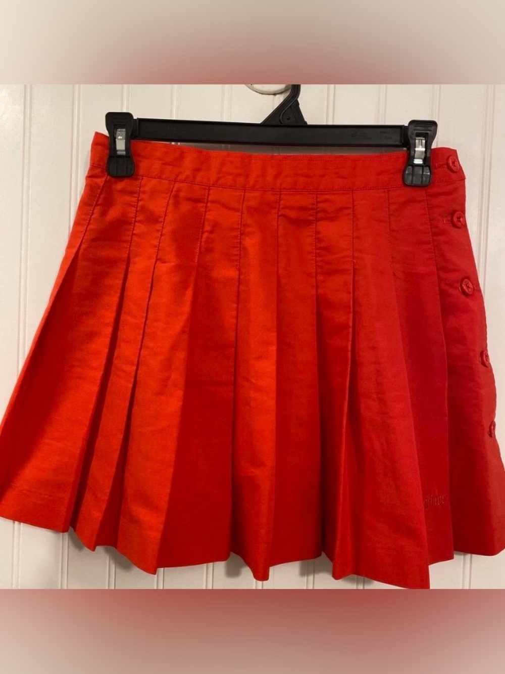 Prince red pleated skirt